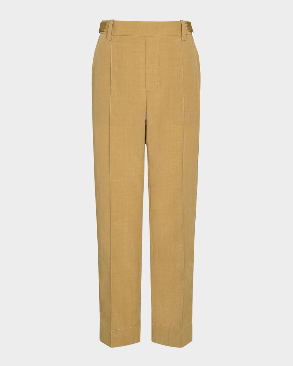Mid-Rise Pull-On Straight Crop Pants